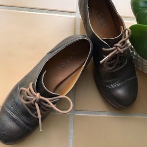 Korks by Kork-Ease Leather Oxford Wedge Booties -